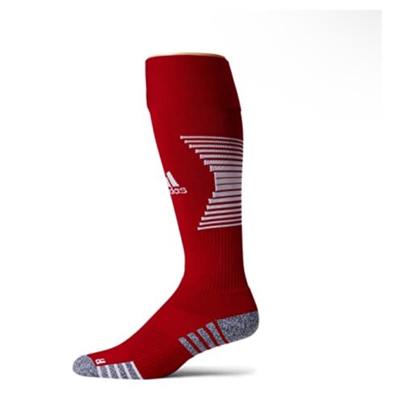 Adidas Team Speed OTC Soccer Socks 1 Pair Youth 13C-4Y Red & White w Logo NEW! - Picture 2 of 11